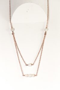 Elegant layered necklace with white beads