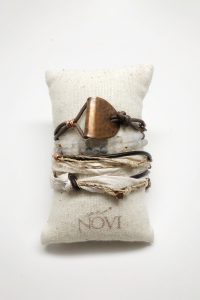 Bohemian bracelet set on white pillow