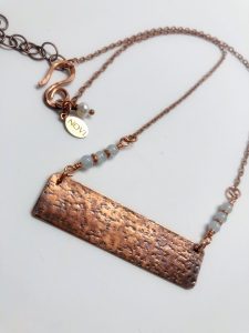 Handmade copper necklace with personalized pendant
