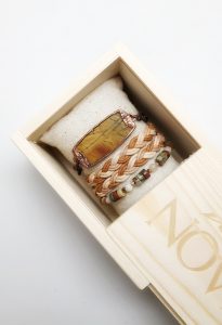 Boho bracelet set in wooden gift box