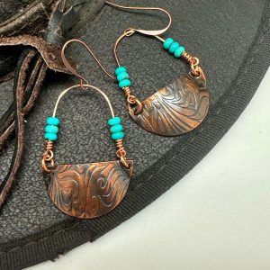 Kingman Turquoise Saddle Earrings