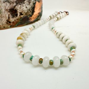 Rondelle ~ Novi Style ~ Pearl and Turquoise