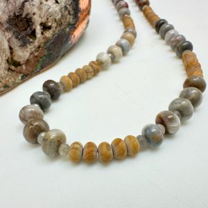 Rondelle ~ Novi Style ~ Crazy Lace Agate and Wood Jasper
